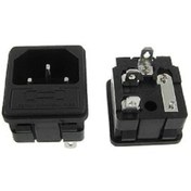 Resim Power Konnektör - C14 - Erkek - Geçmeli Tip - Sigortalı 