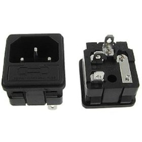 Resim Power Konnektör - C14 - Erkek - Geçmeli Tip - Sigortalı 