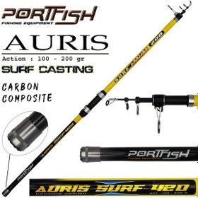 Resim Portfish Auris Surf 420 Cm 100-200g Atarlı Kompozit Surf Olta Kamışı 