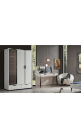 Resim Cadde Yıldız Newport Genç Odası Takımı Yonga Levha Malzemeden 3 Parça 3 Renk Modern Tasarım 