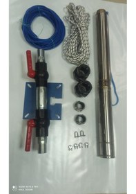 Resim 4sd16/9 3hp Alarko Trifaze 25 Mt Yassı Kablolu 50 Mt Halatlı Çift Vanalı Akıtma Başlıklı Takım Dalgıç Pompa 
