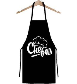 Resim Magic Lady Siyah Su Geçirmez Chef Aşçı Mutfak Önlüğü 