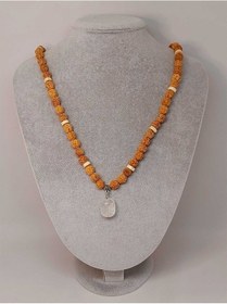 Resim Kristal Kuvars Taşlı Rudraksha Tohum Kolye Dolama Bileklik 8mm 4 