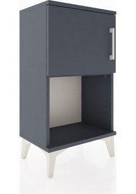 Resim Arges Komodin 2 Raflı Tek Kapaklı 44x30x80 Antrasit-antrasit Antrasit 