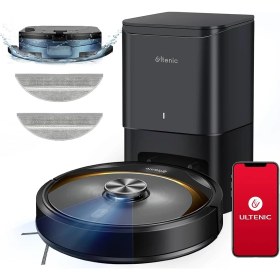 Resim Ultenic T10 Elite Robot Vacuum Cleaner With Mop, Robotic Vacuum Self Emptying For 45 Days Hands-Free, Lidar Navigation, Compatible With Alexa/wi-Fi Connected, Ideal For Pet Hair, Hard Floor And Carpet 
