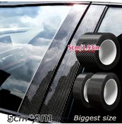 Resim Chuangyinshop Siyah 3d Karbon Fiber Vinyl Kaplama Filmi - 3 Metre Çizilmeye Dayanıklı Otomobil Ve Motosiklet Kaplaması 