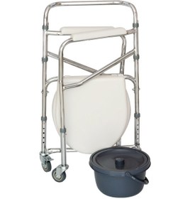 Resim Comfort Plus DM696 Tekerlekli Kovalı Komot - Tuvalet Sandalyesi 