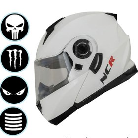Resim NCR Icon Çene Açılır Kask Beyaz 