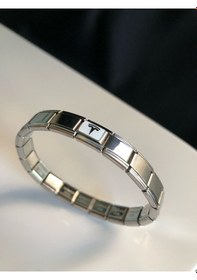 Resim Erkek Kadın Çelik Bileklik - Tesla Logo Model Italy Nomi Charm Sevgiliye Eşe Babaya Gümüş 