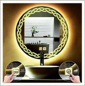 Resim GLOBAL LED MIRROR 90 Cm Günışığı Ledli Tasarım Kumlamalı Dokunmatik Tuşlu Buğu Önleyicili Banyo Aynası Makyaj Aynası 