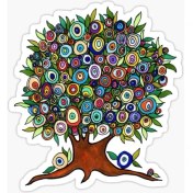 Resim TSC Nazar Boncuğu Yapıştırma Etiket Sticker Duvar 18CM MD15 