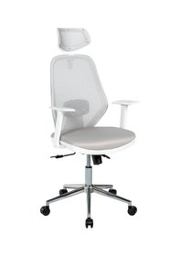 Resim Ofisbazaar Dali Beyaz Fileli Yönetici Koltuğu Ergonomik Başlıklı Ofis Koltuğu Gri Gri 