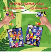 Resim 2 Set - 20 Parça Tox Safari ve Uçan Hayvanlar Parmak Kukla T223 T 