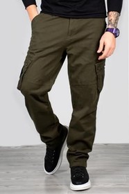 Resim DeepSEA Geniş Kesim Gabardin Kargo Pantolon - Likralı Outdoor Stil Çok Cepli Erkek Pantolon 1705421 