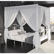 Resim Reyo Pero Sultan Tek Kişilik Başlıklı Metal Beyaz Karyola Cibin 