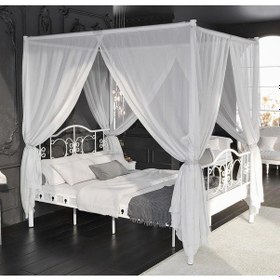 Resim Reyo Pero Sultan Tek Kişilik Başlıklı Metal Beyaz Karyola Cibin 