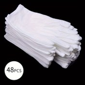 Resim 48 Adet (24 Çift) Unisex Beyaz Eldiven, Yıkanabilir Esnek Beyaz Eldivenler, El Nemlendirme ve Eczemaya Karşı Uygun, Para Kontrolü ve Gümüş Takılar İçin 