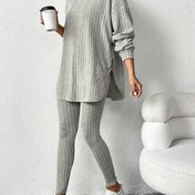 Resim Kadınlar için Rahat Moda Seti - Siyah Uzun Kollu Üst ve Tayt, Konforlu Bahar/Sonbahar Kıyafeti, Rahat Giyim|Minimalist Tarz| Yapı, Bayanlar Pantolon Takımları 