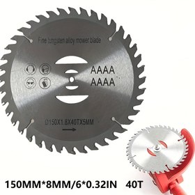 Resim MYS 150mm Karbür Uçlu Çalı Kesme Bıçakları 40 Dişli, 3'lü Paket - Çim Biçme Makinesi Çim Düzeltici Dairesel Testere Bıçağı Yedek Parçaları 