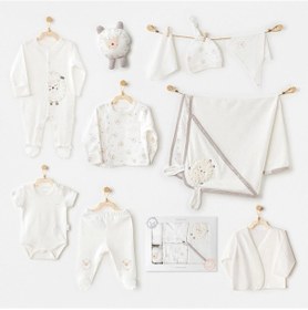 Resim Andywawa Ac25561 Newborn Set Tinny Ships 10'lu Hastane Çıkışı Ekru Ekru 