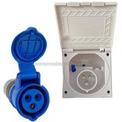 Resim Dış Elektrik Prizi Kapaklı Gömme Emniyetli 16ah - Beyaz 