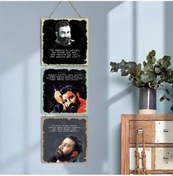 Resim Ahşap Katlanabilir 3lü Tablo - Tbl0001 