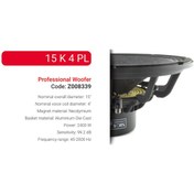 Resim Sıca 15 K 4 Pl Profesyonel Woofer Bass 