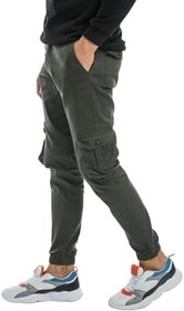 Resim Kargo Cepli, Fermuarlı Paça Lastikli Esnek Kumaş Slim Fit Gabardin Erkek Kargo Pantolon 
