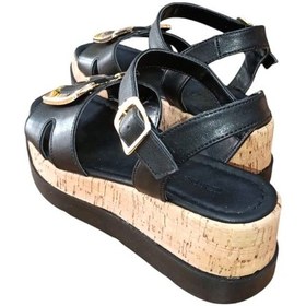 Resim Castle Black 35182 Kadın Tokalı Dolgu Taban Sandalet Siyah Siyah 