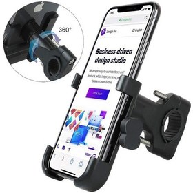 Resim Alüminyum Gövdeli Metal Gidon Bağlantılı Motosiklet Telefon Tutucu 7 İnç Xl 