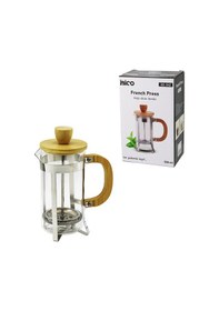 Resim French Press Metal Kafes - Bambu Sap Bambu Kapak 350ml Cam Bitki Süzgeçi 5311 Renkli 