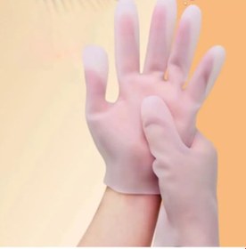 Resim Silikon Yumuşak Spa Nemlendirici Eldiven Bakım Eldiveni 1 Çift Pembe 