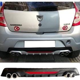 Resim Dacia Sandero Siyah Difüzör Difizör Yuvarlak Egzoz Görünüm Reflektörlü 