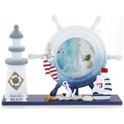 Resim Ahşap Marin Deniz Feneri Dümenli Çerceve Alk2452 - 9063110755285ynt 