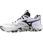 Resim Mizuno Wave Momentum Elite MID Unisex Voleybol Ayakkabısı Beyaz / Desenli 
