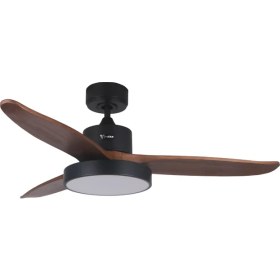 Resim Alsanfan Darkwind Siyah Motorlu Kahverengi Kanatlı Aydınlatmalı Uzaktan Kumandalı 122cm Tavan Vantilatörü 