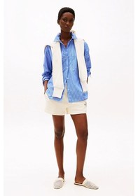 Resim Tommy Hilfiger Kadın Th Regular Hilfiger Sweat Şort - Krem Calico 