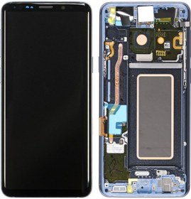Resim Te Samsung Uyumlu S9 G960f Uyumlu Çıtalı Lcd Ekran Servis Beyaz 