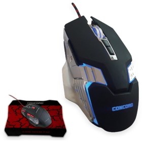 Resim Concord C-25 7 Tuşlu RGB Gaming Mouse 7200 DPI Mouse Pad Hediyeli 