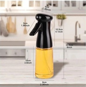 Resim 2 Adet Püskürtme Cam Yağdanlık - Airfryer Sprey Cam Yağlık 2 Adet Siyah Şeffaf 