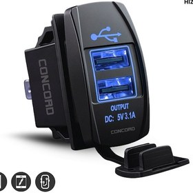 Resim Ch-22 3.1a Çift Usb 12-24v Marin Gömme Tip Araç Şarj Soketi 