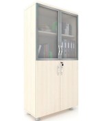 Resim Modüler Dünyası 2 Cam Kapaklı Kilitli Dosya Dolabı Akça 80X38X153 Akçaağaç 
