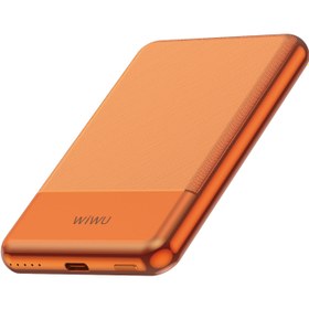 Resim Wiwu Wi-P088 LED Işık Göstergeli PD 20W Kablosuz Powerbank 5000mAh 15W Turuncu 