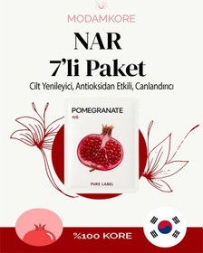 Resim Modamkore 7'li Paket Nar Özlü Kore Yüz Maskesi Yenileyici 