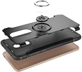 Resim Microcase Xiaomi Redmi K30 Yüzük Standlı Armor Silikon Kılıf - Siyah 