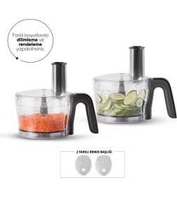 Resim Karaca Mastermaid Power Essential Soft Cream Mutfak Robotu, Blender Seti 2000w 