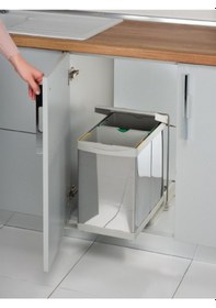 Resim Pelikan Steely 21200 Raylı Dolap İçi Çöp Kovası 14+14 Lt (28 Lt) 