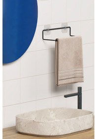Resim Zabata Yapışkanlı Havluluk Siyah Havlu Askısı Metal Havlu Tutacağı Banyo Mutfak Havluluğu Minimal Tasarım Siyah 