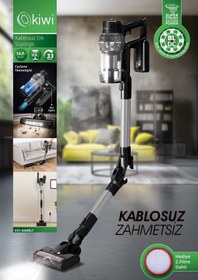 Resim Kiwi Kvc-4040BLF Katlanabilir Şarjlı Bldc Motor Dik Süpürge Siyah 