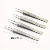 Resim Paslanmaz Çelik Oftalmik Mikro Cımbız, Dişli Kozmetik ve Plastik Cerrahi İçin Çift Göz Kapağı Dikiş Temizleme Aleti 